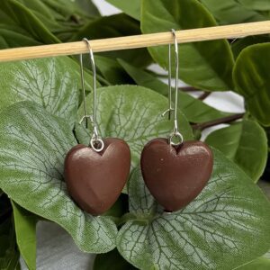 Brown Heart Earrings
