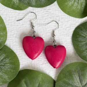 Bright Pink Heart Earrings