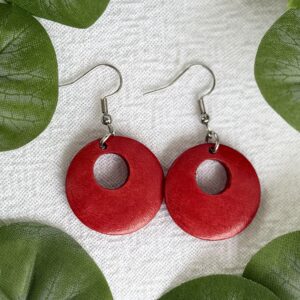 Red Circle Earrings