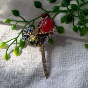 Red Birdie Brooch