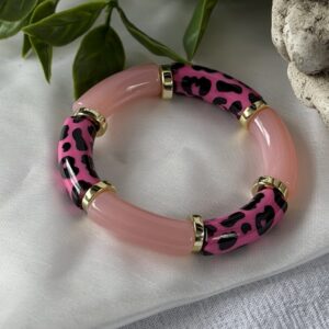 Pink Leopard Print Bracelet