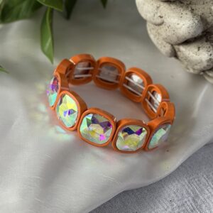 Orange Rhinestone Bracelet