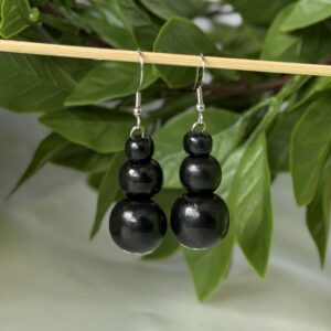 Black Beaded Earrings