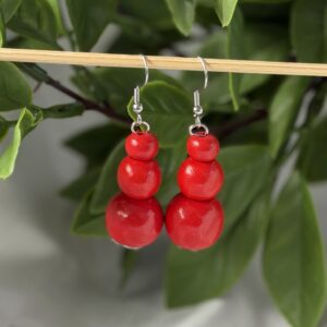 Red Beaded Earrings