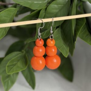 Orange Beaded Earrings