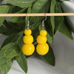 Yellow Beaded Earrings