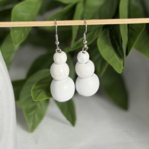 White Beaded Earrings