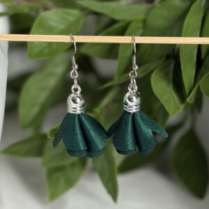 Forest Green Petal Earrings