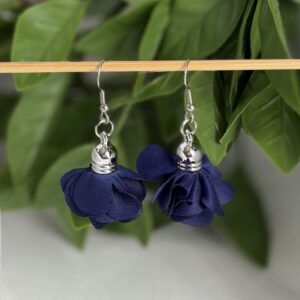 Navy Petal Earrings