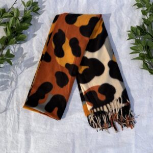Orange, Beige And Black Scarf