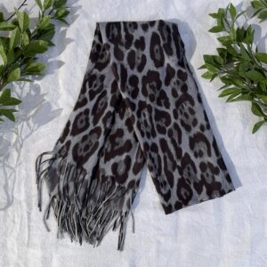 Dark Leopard Print Scarf