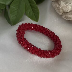 Deep Red Beaded Bracelet