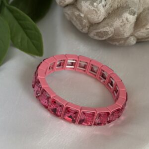 Pink Rhinestone Bracelet Earrings