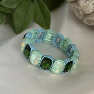 Multi Green Rhinestone Bracelet