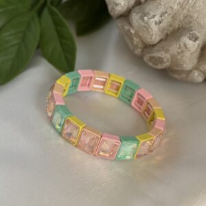 Pastel Rainbow Rhinestone Bracelet