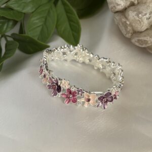 Purple And Pink Flower Bracelet