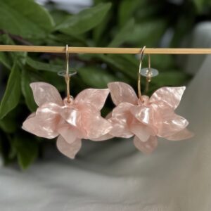 Pink Hard Flower Earrings