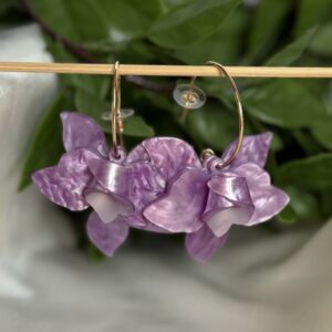 Purple Hard Flower Earrings