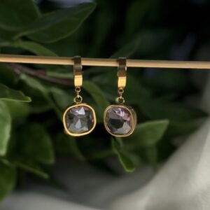 Pink And Gold Earrings