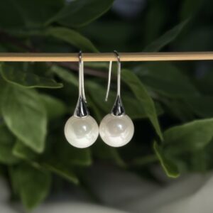 White Ball Earrings
