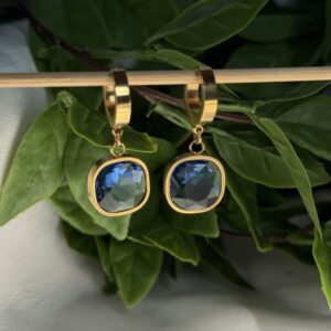 Blue And Gold Earrings