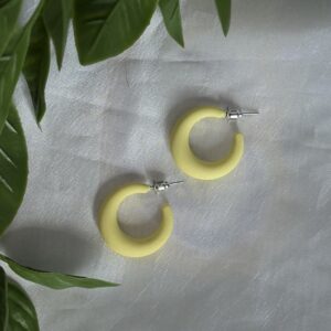 Butter Yellow Hoop Earrings