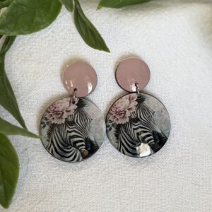Pink Zebra Earrings