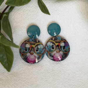 Teal Bunny Earrings