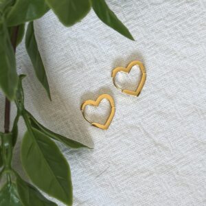 Heart Gold Hoop Earrings