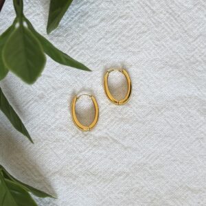 Gold Oval Earrings