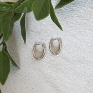 Silver Oval Hoop Earrings