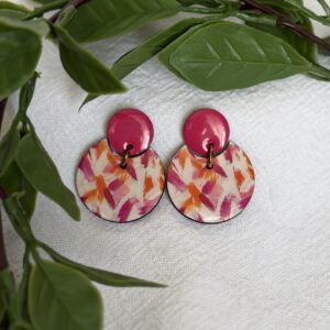Pink And Orange Earrings