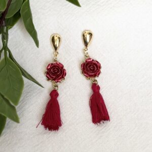 Red Rose Earrings
