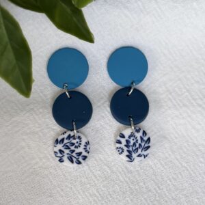 Blue 3 Tier Earrings