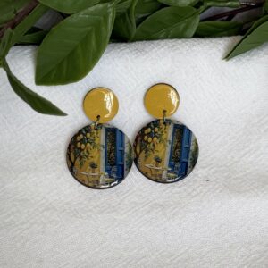 Yellow And Blue Earrings