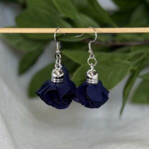 Navy Petal Earrings