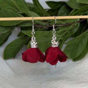 Maroon Petal Earrings