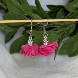 Bright Pink Petal Earrings