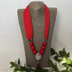 Red Scarf Necklace