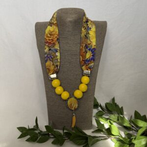 Yellow Floral Scarf Necklace