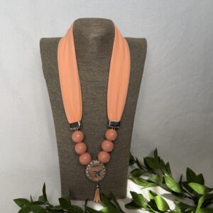 Coral Scarf Necklace