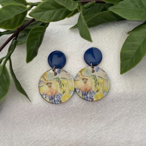 Yellow And Blue Earrings