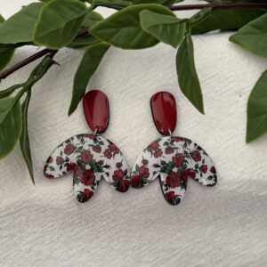 Red Rose Earrings