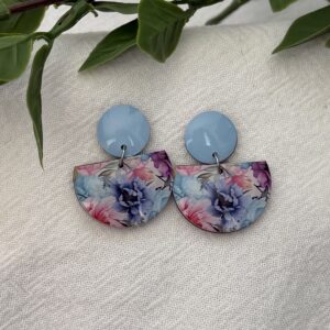 Blue Floral Earrings