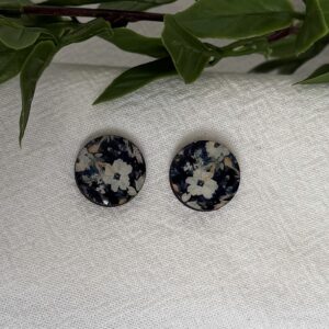 Blue Floral Stud Earrings