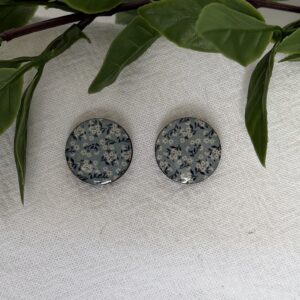 Blue Floral Stud Earrings