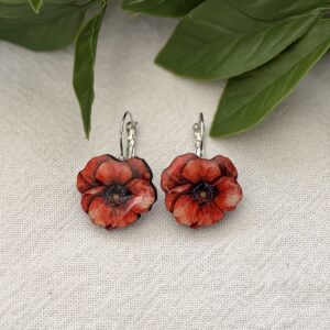 Red-ish Orange Flower Earrings