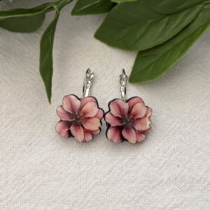 Pink Flower Earrings