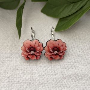 Pink-ish Coral Flower Earrings