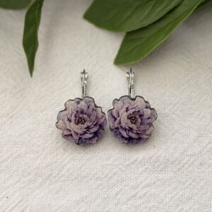 Purple Flower Earrings